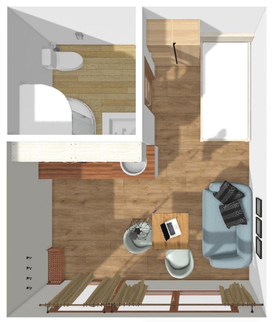 Půdorys apartmánu B2 (vizualizace)
